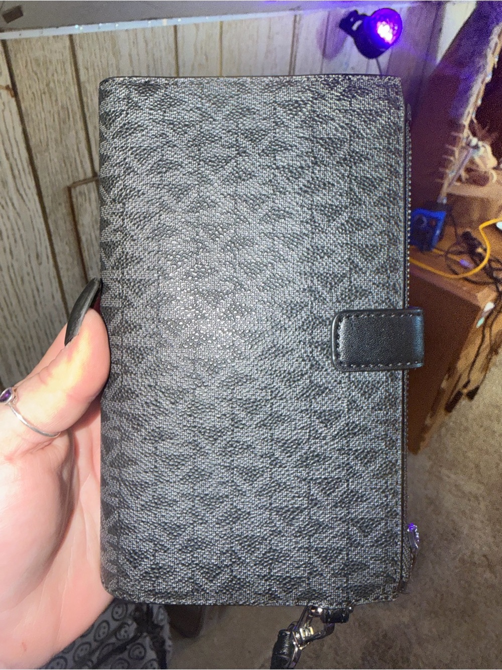 Michael Kors Black Logo-Print Wristlet Wallet